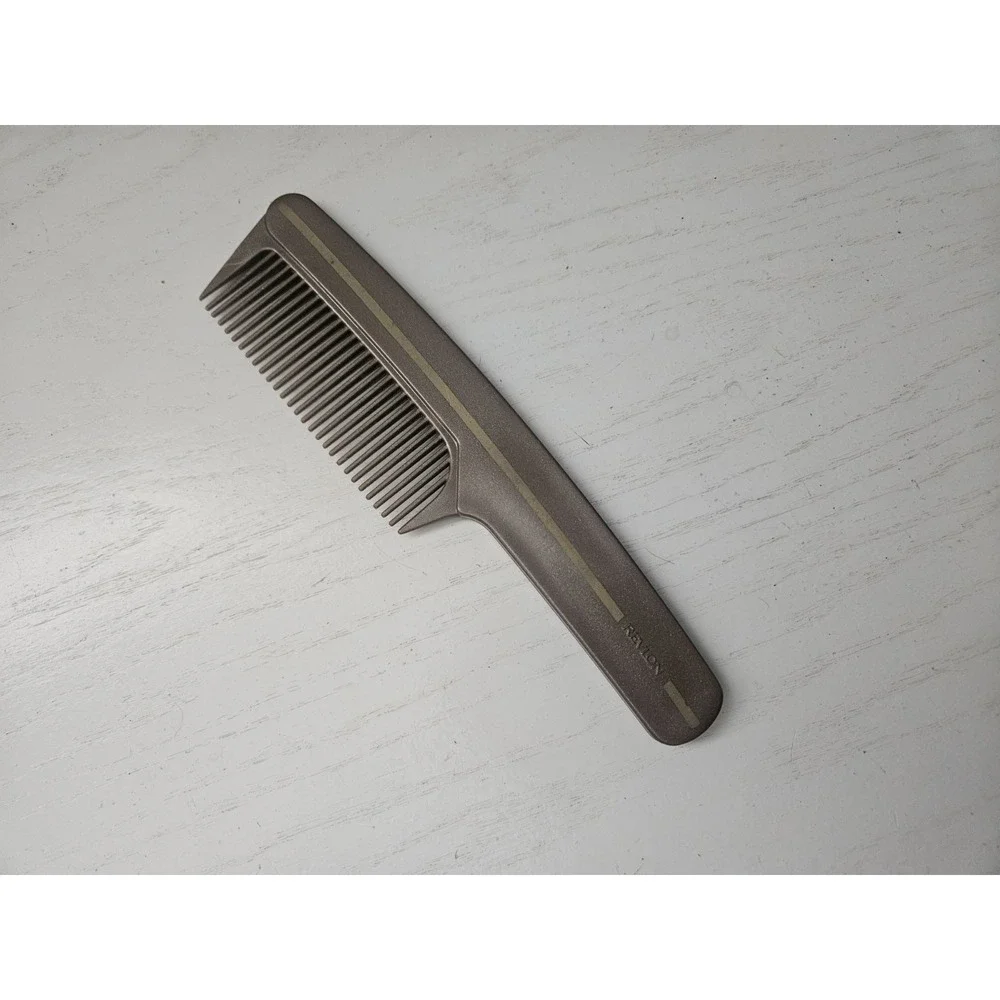 Vintage Women's Revlon Wide Tooth Comb Brown & Gold Sleek‎ Handle 8
